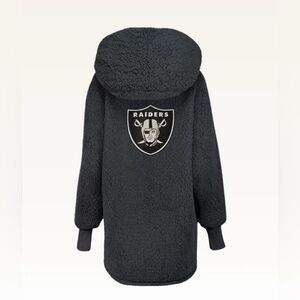 NWT Jill Martin Las Vegas Raiders M/L Unisex Black Sherpa Hooded Jacket Lounger